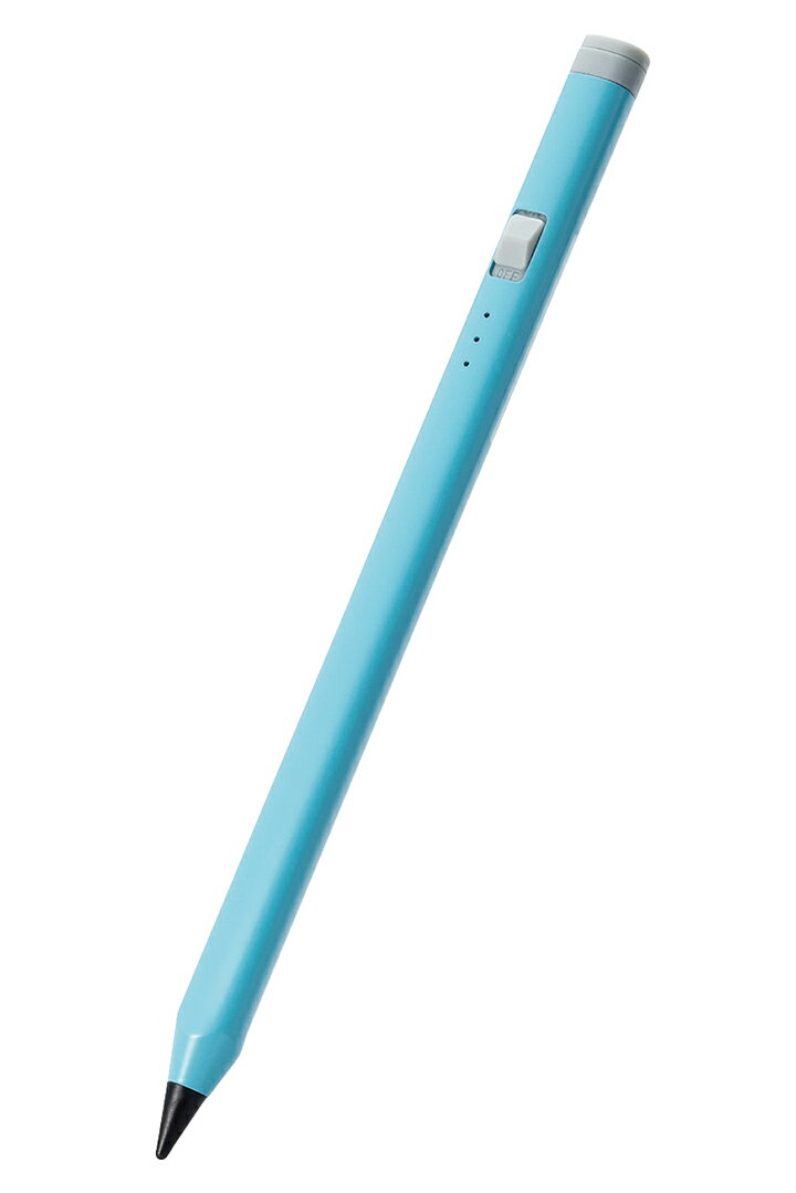 エレコム タッチペン 充電式 アクティブ iPad 専用 タッチペン スタイラス 鉛筆型 三角軸 アイパッド パームリジェクション対応 傾き検知対応 磁気吸着 USB-C充電 ブルー P-TPACAPEN02BUのサムネイル