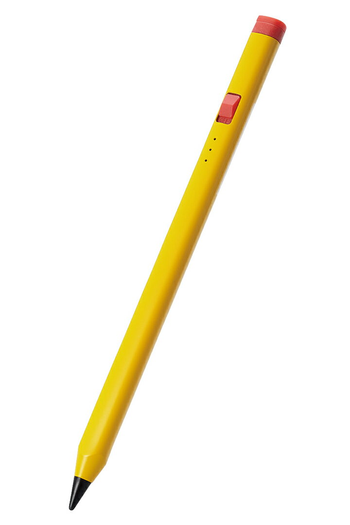 エレコム タッチペン 充電式 アクティブ iPad 専用 タッチペン スタイラス 鉛筆型 三角軸 アイパッド パームリジェクション対応 傾き検知対応 磁気吸着 USB-C充電 イエロー P-TPACAPEN02YLのサムネイル