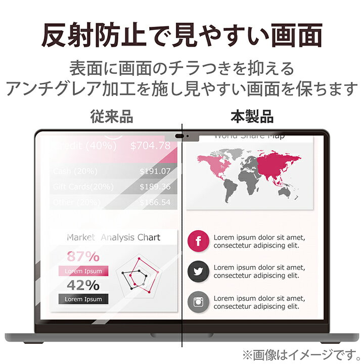 ���쥳�� MacBook Air 2023 15.3inch �� �ե���� �վ� �ݸ�ե���� ���� ȿ���ɻ� �֥롼�饤�ȥ��å� ELECOM EF-MBA1523FLST