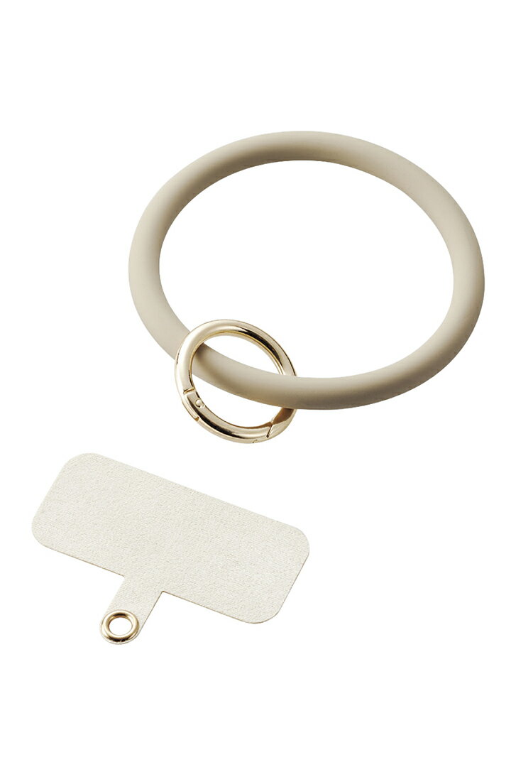 エレコム スマホハンドストラップ ハンドストラップ シリコンリング ラウンド ストラップホールシート付属(1口タイプ×1枚) ＆me ベージュ ELECOM P-STHSI2BE