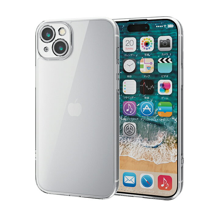エレコム iPhone 15 Plus 用 ハイブリッドケース 極限 iPhone15 Plus 2眼 6.7 インチ ハイブリッド ケース カバー 極限保護 クリア PM-A23BHVCKKCR