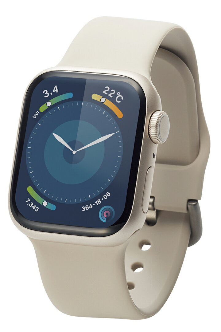 エレコム Apple Watch 41 40 38mm 用 シリコンバンド アップルウォッチ バンド シリコン スターライト ELECOM AW-41BDSCWH