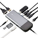 WebN hbLOXe[V 11in1f HDMI ON OFF@\ PDΉ USB-A~2 HDMI VGA 3.5[q LAN~1 USB-C~3 SD+microSDXbg LHB-PMP11U3SS