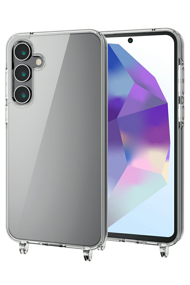 エレコム Galaxy A55 5G 用 ハイブリッドケース ストラップホール付 SC-53E ハイブリッド ケース カバー クリア PM-G243HVCKSHCR