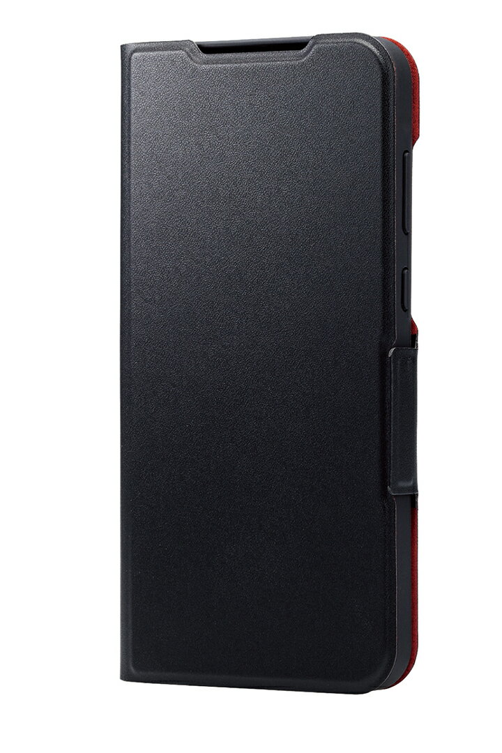 エレコム Galaxy A55 5G 用 ソフトレザーケース 磁石付 耐衝撃 ステッチ SC-53E ソフトレザー ケース カバー 手帳型 ブラック ELECOM PM-G243PLFYBK