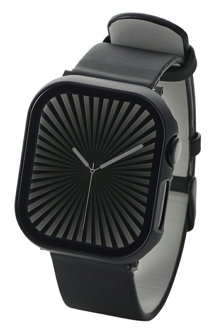 エレコム Apple Watch 42mm 用 フルカバーケース プレミアムガラス ゴリラ 高透明 AppleWatch 42 フルカバー ケース カバー ブラック AW-24BFCGOBK