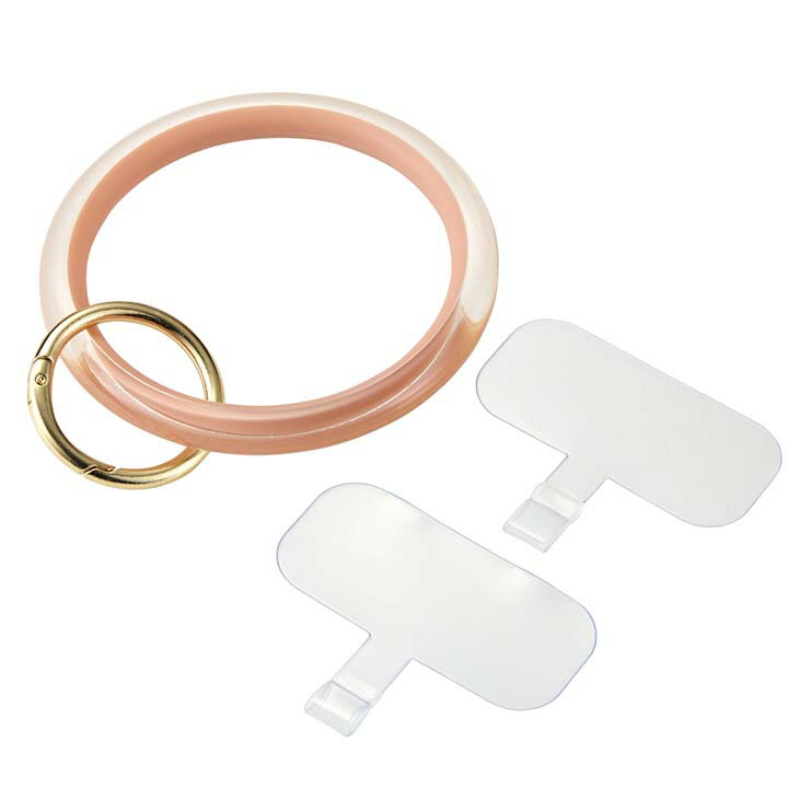 エレコム スマホハンド ストラップ クリアリング ＆me ストラップホールシート付属(2枚) 樹脂素材リング ピンク ELECOM P-STHCRPN