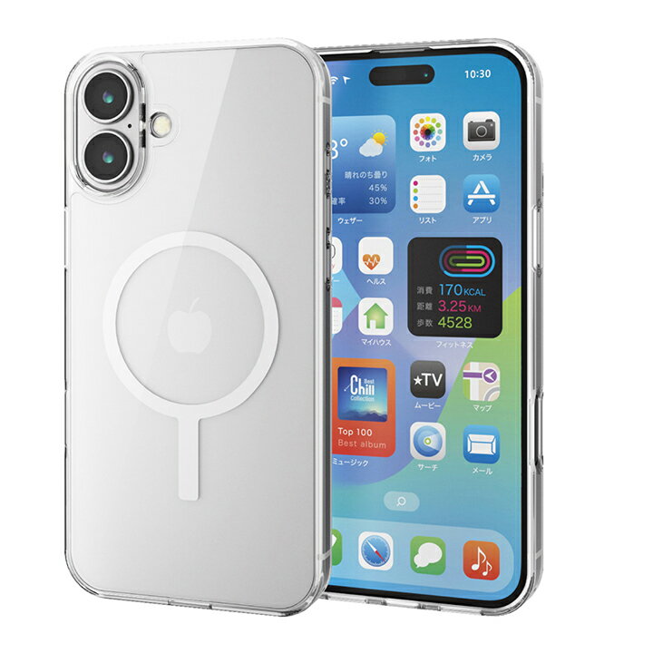 エレコム iPhone16 Plus 用 ハイブリッドケース MAGKEEP 2眼 6.7 スマホ ハイブリッド ケース カバー ホワイト ELECOM PM-A24BMAG02WH