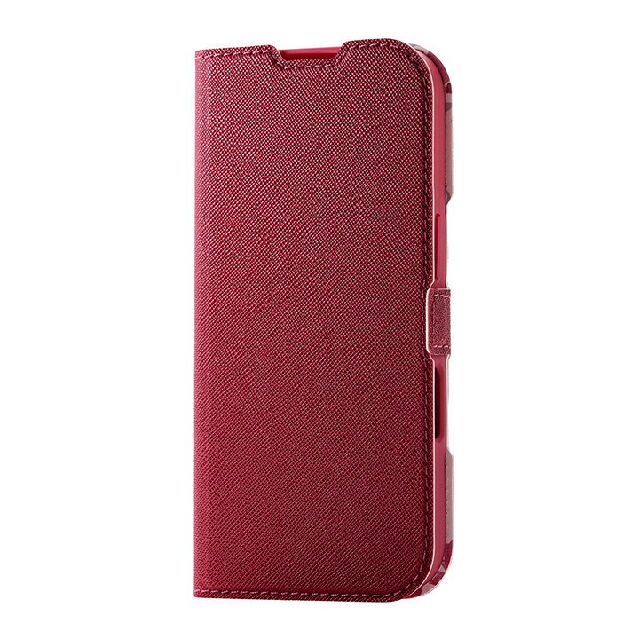 エレコム iPhone16 Pro 用 ソフトレザーケース 薄型 磁石付 フラワーズ 3眼 6.3 スマホ ソフトレザー ケース カバー ディープピンク PM-A24CPLFUJPND
