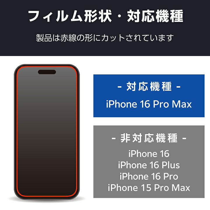 エレコム iPhone16 Pro MAX 用 ガラスフィルム のぞき見防止 左右 3眼 6.9 スマホ ガラス フィルム 液晶 保護フィルム ELECOM PM-A24DFLGGPF2