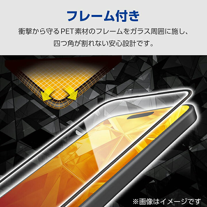 エレコム Galaxy S25 用 ガラスフィルム フレーム付き 高透明 GalaxyS25 SC-51F ガラス 液晶 保護フィルム ELECOM PM-G251FLGF