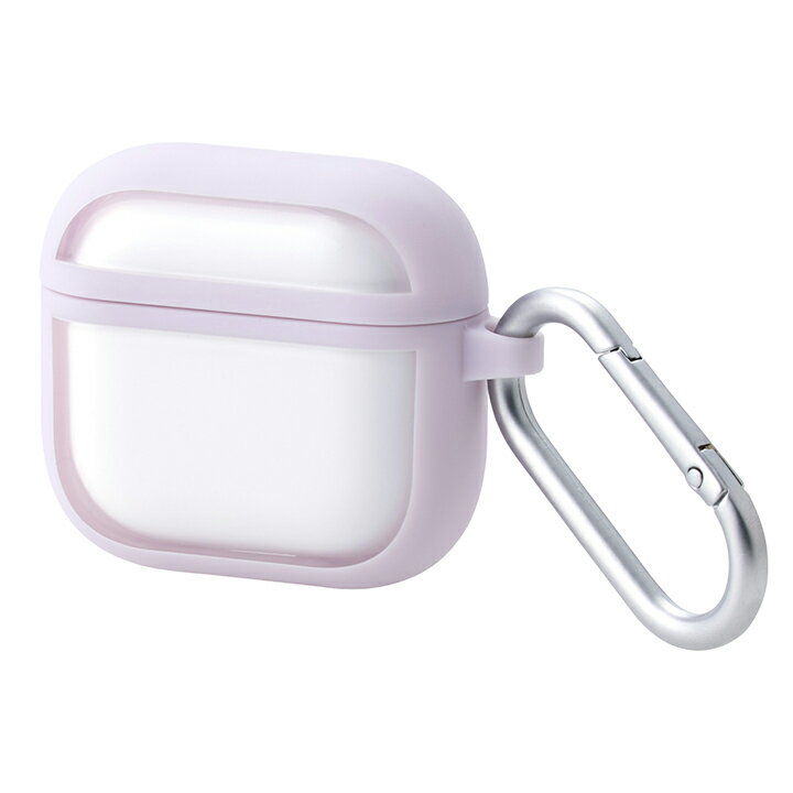 エレコム AirPods 第4世代 用 TOUGH SLIM LITE ケース フレームカラー アクティブノイズキャンセリング搭載 AirPods第4世代 エアポッズ カラビナ付 ラベンダー ELECOM AVA-AP06TSLFCPU