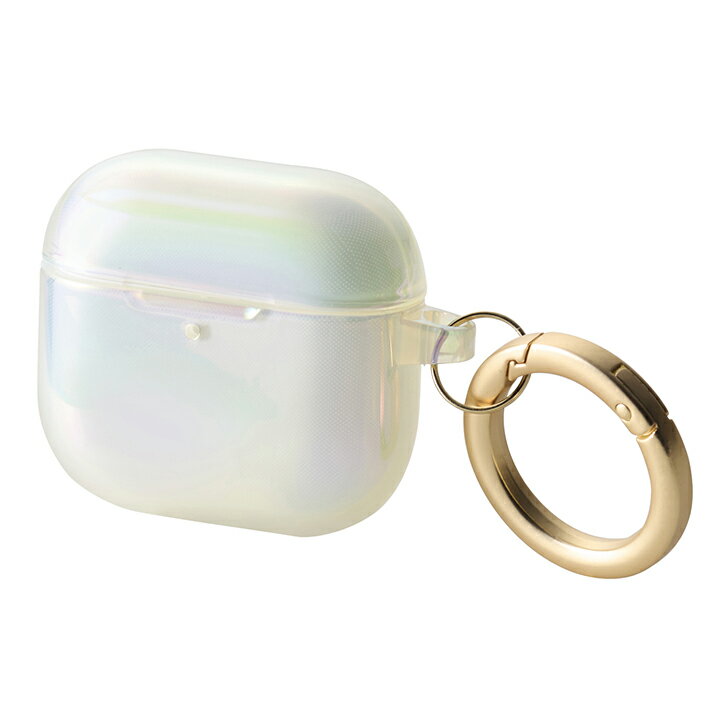 エレコム AirPods 第4世代 用 &me ソフトケース エアポッズ ソフト ケース カバー カラビナ付 クリアオーロラ ELECOM AVA-AP06UCACR