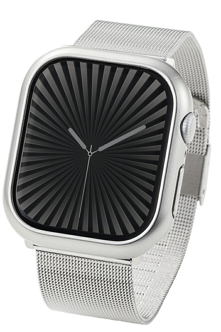 エレコム Apple Watch 46mm 用 ハードバンパー AppleWatch 46 ハード バンパー カバー シルバー ELECOM AW-24ABPPMSV