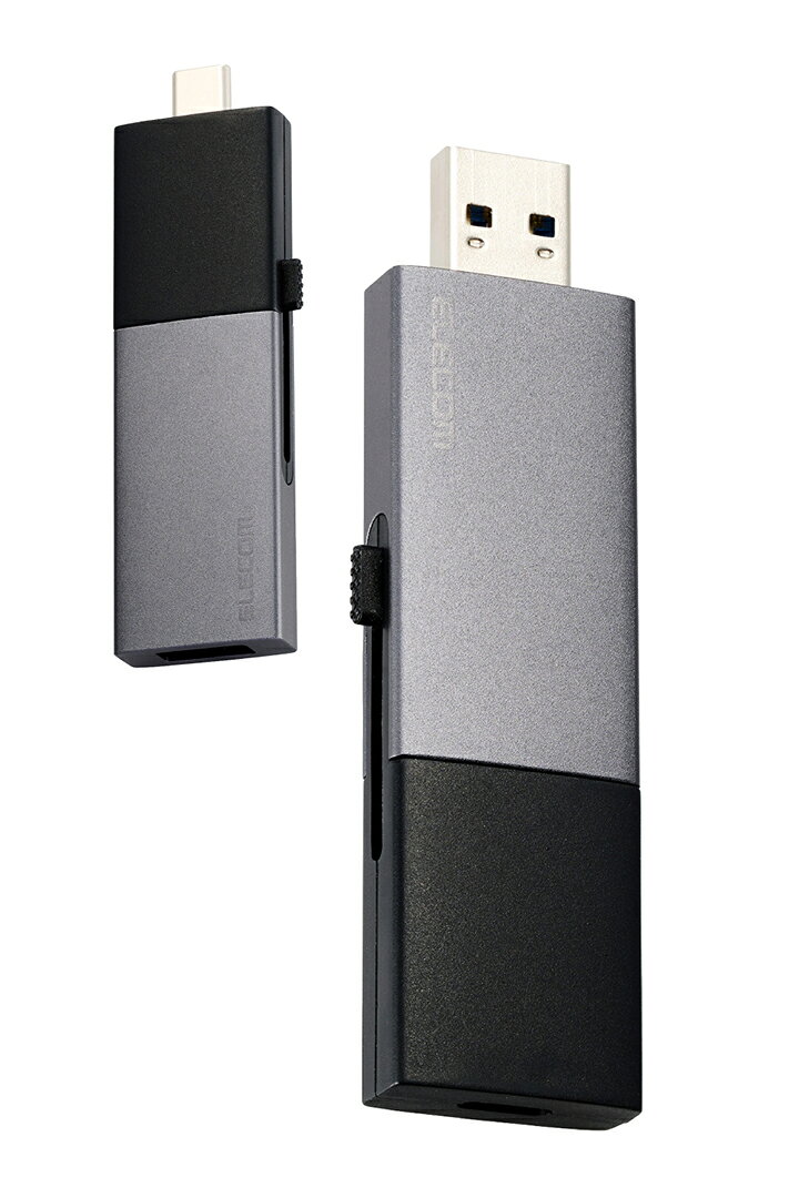 エレコム 外付けSSD 1TB 外付け ポータブル SSD Type-C＆Type-A両対応 USB3.2(Gen2)対応 スライド式 USBメモリ 型 1TB ブラック ELECOM ESD-EWC1000GBK - Image 2