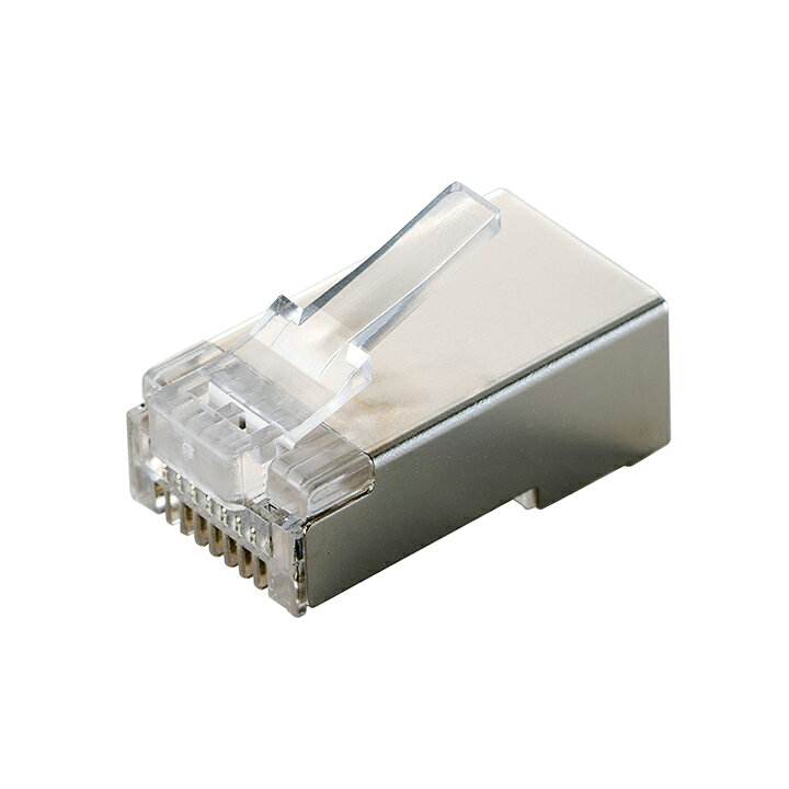 エレコム RJ45 中継コネクタ 自作用RJ45コネクター Cat5e 単線ヨリ線両対応 STP 10個入 STP 10個入 ハーフクリア ELE…