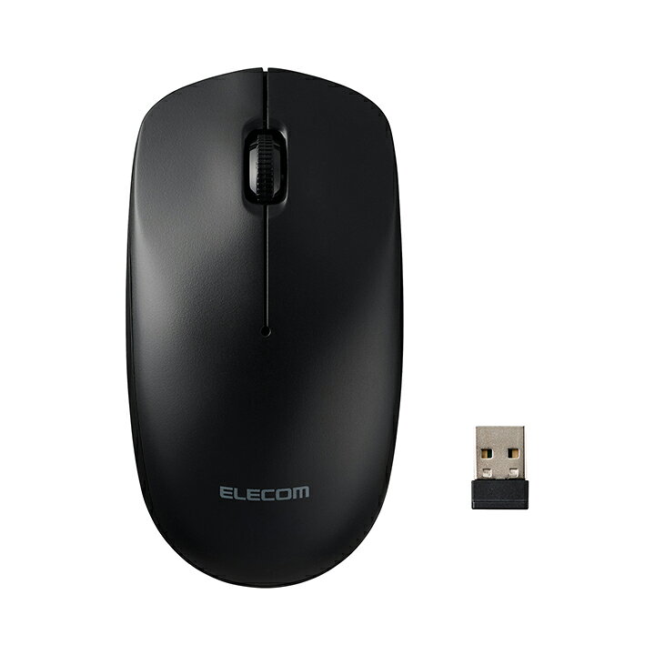 エレコム 無線 3ボタン 光学式 マウス Lサイズ ワイヤレス 左右対称 ブラック ELEC...