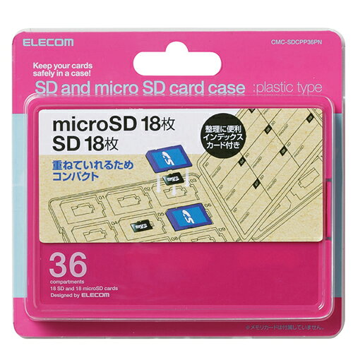 ���쥳�� SD/microSD�����ɥ������ʥץ饹���å������ס�SD18��+microSD18���Ǽ ELECOM CMC-SDCPP36PN