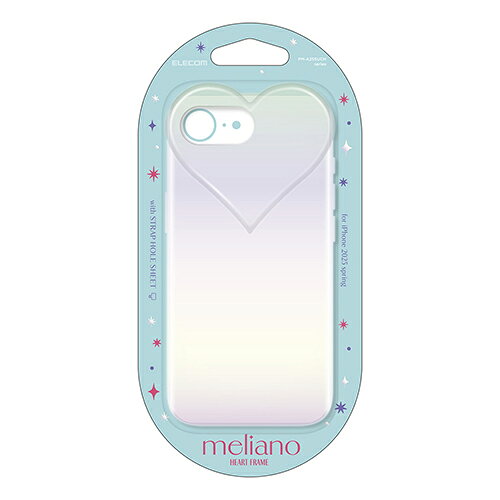 エレコム iPhone 16e 用 ソフトケース ハートフレーム iPhone16e ソフト ケース カバー Meliano クリアオーロラ ELECOM PM-A25SUCHACR
