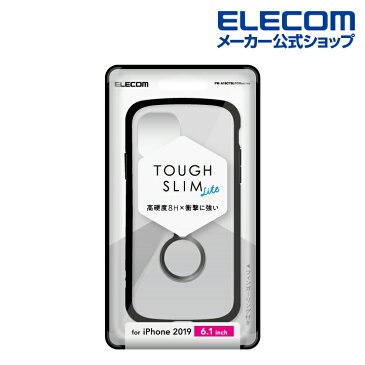 エレコム iPhone 11 用 TOUGH SLIM LITE フレームカラー リング付き ケース カバー iphone6.1 iPhone11 アイフォン 11 新型 iPhone2019 6.1インチ 6.1 スマホケース リング スマホリング タフスリム シンプル 衝撃吸収 ブラック PM-A19CTSLFCRBK