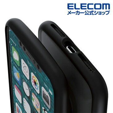 エレコム iPhone 11 Pro Max 用 TOUGH SLIM LITE フレームカラー リング付き ケース カバー iphone6.5 iPhone11 ProMax アイフォン 11 新型 iPhone2019 6.5インチ 6.5 スマホケース リング スマホリング タフスリム シンプル 衝撃吸収 ブラック PM-A19DTSLFCRBK