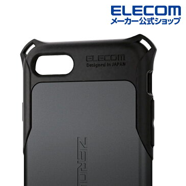 エレコム iPhoneSE 4.7インチ 第2世代 用 ZEROSHOCK スタンダード アイフォン SE 2020 4.7 ケース カバー ゼロショック ブラック PM-A19AZEROBK