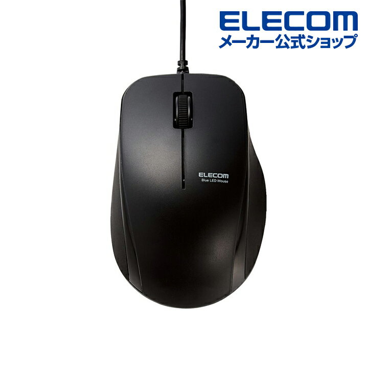 ���쥳�� BlueLED�ޥ��� ���� ͭ�� �Ų� BlueLED �ޥ��� 3�ܥ��� �����ɥ�С� �Ų� ���� �֥�å� Windows11 �б� ELECOM M-BL27UBSKBK