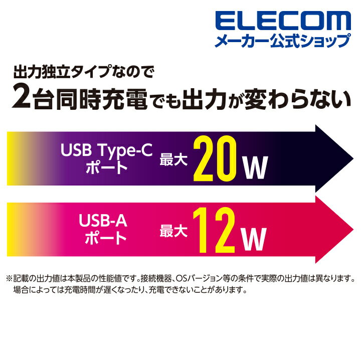 エレコム AC充電器 スマホ ・ タブレット 用 USB Power Delivery準拠 充電器 20W +...