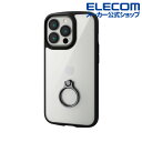 エレコム iPhone 13 Pro 6.1inch 3眼 用 TOUGH SLIM LITE フレームカラー リング付 2021 アイフォン iphone13 6.1インチ 3眼 ハイブリッド ケース カバー タフスリムライト ブラック PM-A21CTSLFCRBK
