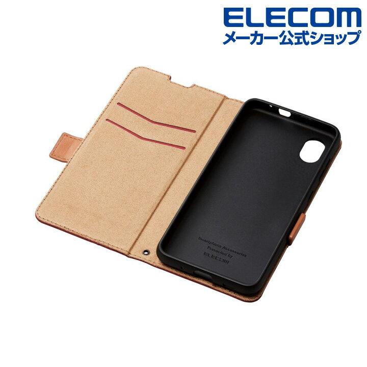 エレコム Galaxy A22 5G (SC-56B) 用 ソフトレザーケース 磁石付 耐衝撃 ステッチ ギャラクシーa21 5G ソフトレザー ケース カバー 手帳型 レッド PM-G217PLFYRD