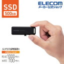 エレコム 外付けSSD ポータブル SSD 500GB USB3.2(Gen1)対応 スライド式 外付け USBメモリ サイズ ブラック ESD-EMB0500GBK