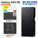 エレコム Galaxy A23 5G SC-56C / SCG18 用 ソフトレザーケース 薄型 磁石付 ギャラクシーA23 5G ソフトレザー ケース カバー 手帳型 UltraSlim 磁石付き ブラック PM-G227PLFUBK