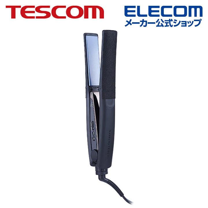 TESCOM プロフェッショナル プロテクト イオン ストレートアイロン マイナスイオン プラスイオン 25ミリ ノビーバイ ヘアーアイロン 幅 25mm 海外対応 温度調整 ツヤ 静電気 美容室 薄型 アレンジ テスコム NIS500A-K