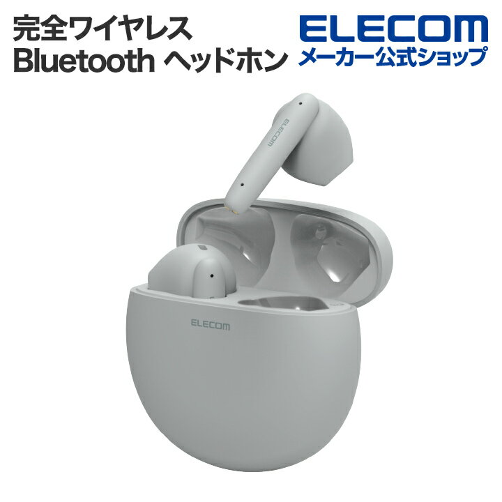 エレコム エレコム Bluetoothイヤホン 完全ワイヤレス ヘッドホン ブルートゥース AAC対応 低遅延モード セミオープン タッチセンサー グレー LBT-TWS17GY