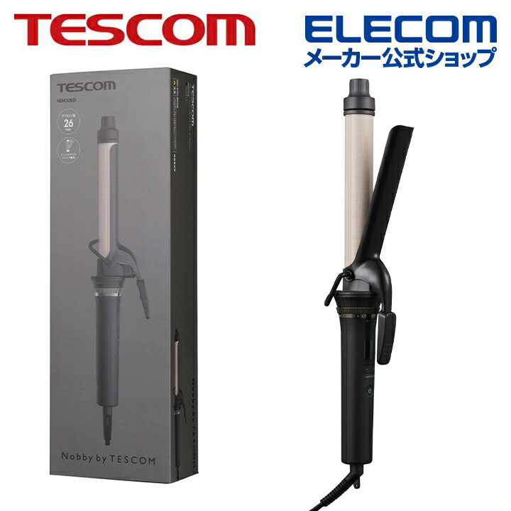 テスコム ヘアーアイロン プロフェッショナル プロテクトイオン カールアイロン 26mm径 AC式 ヘアー アイロン Nobby by TESCOM カール 26mm ブラック NIM326B-Kのサムネイル