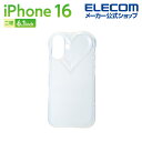 エレコム iPhone16 用 meliano ソフトケース ハートフレーム 2眼 6.1 スマホ ソフト ケース カバー クリア PM-A24AUCHCR