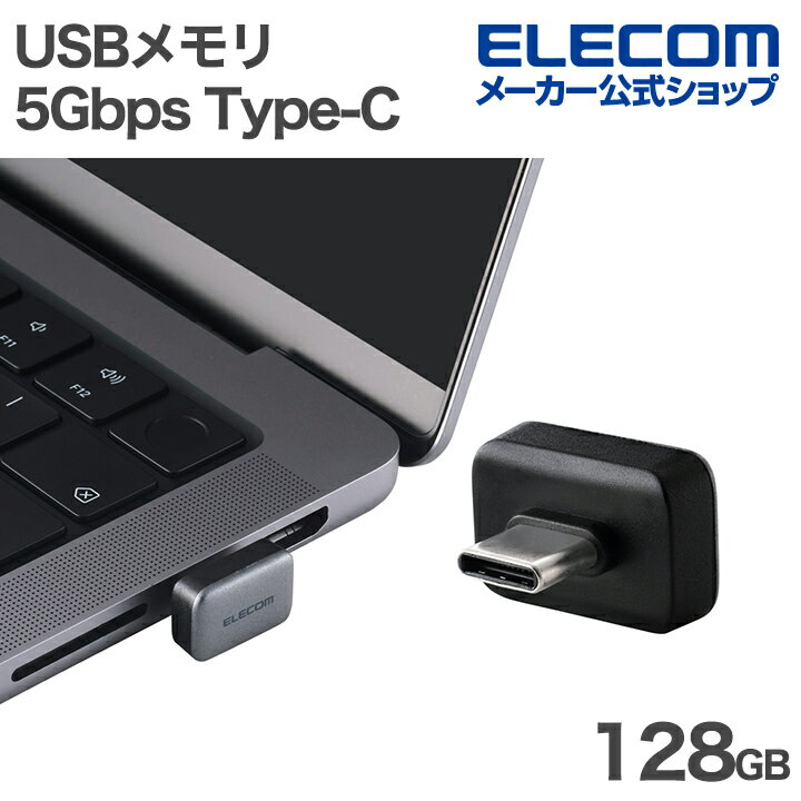エレコム USBメモリ 小型 USB 5Gbps Type-C メモリ 128GB USB3.2(Gen1) Type-C グレー ELECOM MF-CFU3128GGY