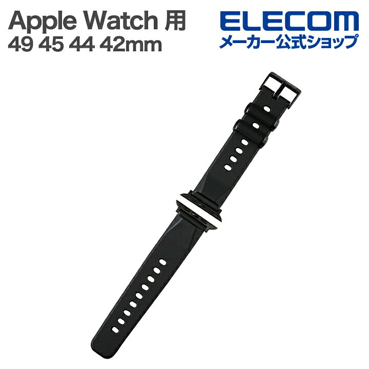 ���쥳�� Apple Watch �� �Х�� ZEROSHOCK 49 45 44 42mm �Х�� TPU ZEROSHOCK �֥�å� ELECOM AW-...