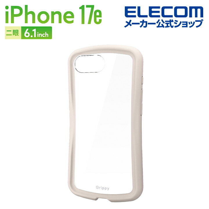 乐天商城 - エレコム iPhone 17e 用 Grippy ハイブリッドケース フレームカラー メタルステッカー付 iPhone 17e ケース カバー ローズピンク ELECOM PM-A26SGRPFCRO