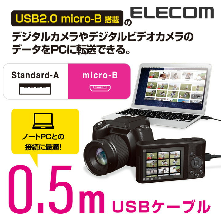 エレコム カメラ接続用USBケーブル（micro-Bタイプ/