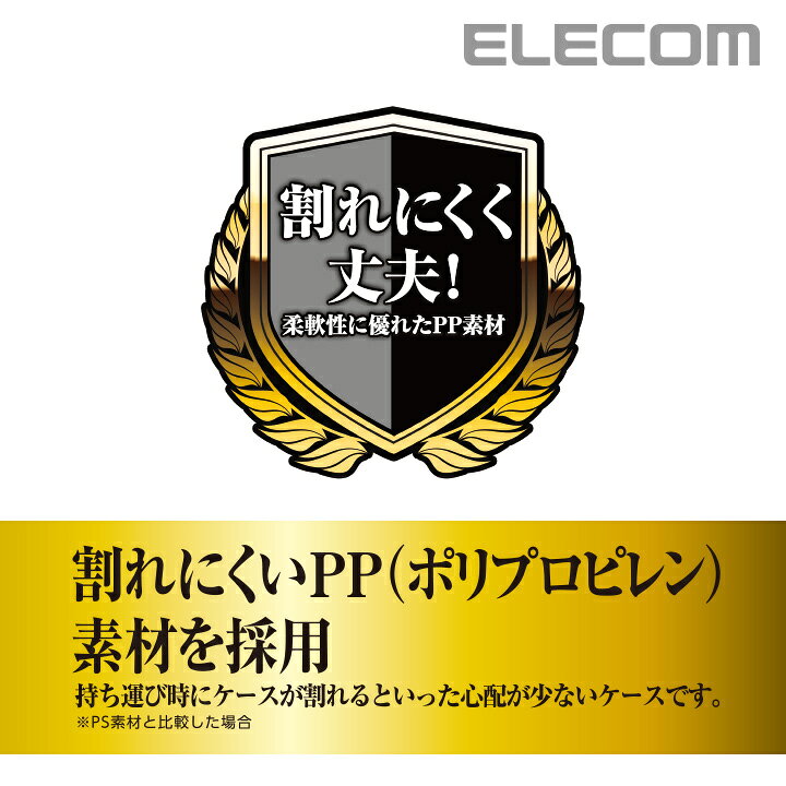 エレコムダイレクトショップのエレコム ディスクケース Blu-ray DVD CD 対応 Blu-rayケース DVDケース CDケース スリム 1枚収納 10枚セット クリア ELECOM CCD-JPCS10CR｜アングル2