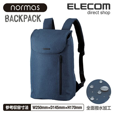 エレコム カメラバッグ normas ノーマス 一眼レフ カメラ 用 バックパック カメラリュック 背面カメラ収納口 着脱可能仕切り板付き 全面撥水加工 ネイビー DGB-S039NV