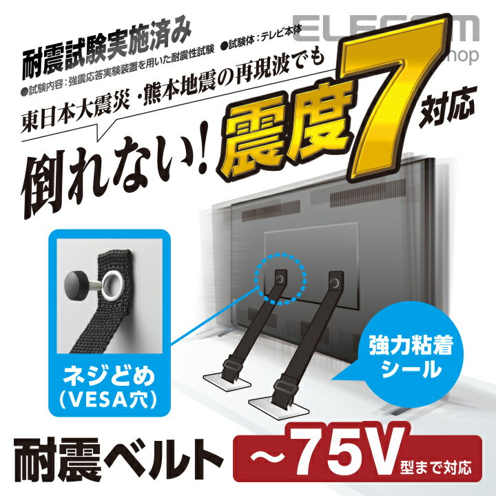 楽天エレコムダイレクトショップエレコム 耐震ベルト ネジどめタイプ 〜75V型テレビ用 2本入 TS-006N