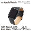 쥳 Apple Watch 44mm 42mm  եȥ쥶Х 쥶 Series 7 [45mm] SE Series 6 5 4 [44mm] Series 3 2 1 [42mm] åץ륦å Х ٥ ֥å AW-42BDLRBBK