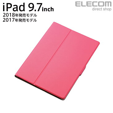 エレコム iPad (第6世代) フラップカバー ソフトレザーケース スリープモード対応 フリーアングル ピンク TB-A18RWVFUPN