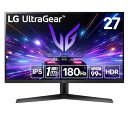 LG ゲーミングモニター UltraGear 27GS60F-B 27インチ/PCゲーム、家庭用ゲーム/フルHD(1920×1080) /アンチグレア/180Hz/IPS 1ms(GTG)(2)