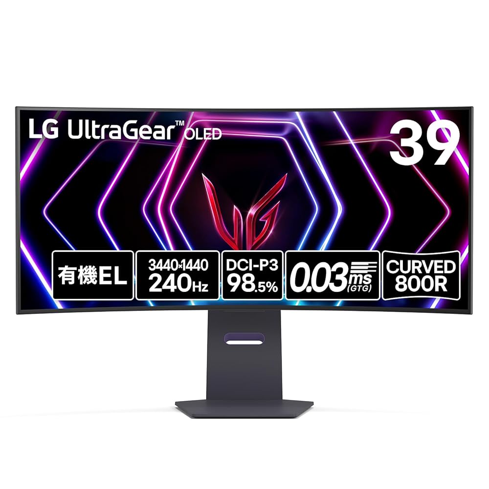 【VGP 2024 Summer ゲーミング大賞】LG ゲーミング モニター UltraGear OLED 39GS95QE-B 39インチ/有機EL/21:9 曲面