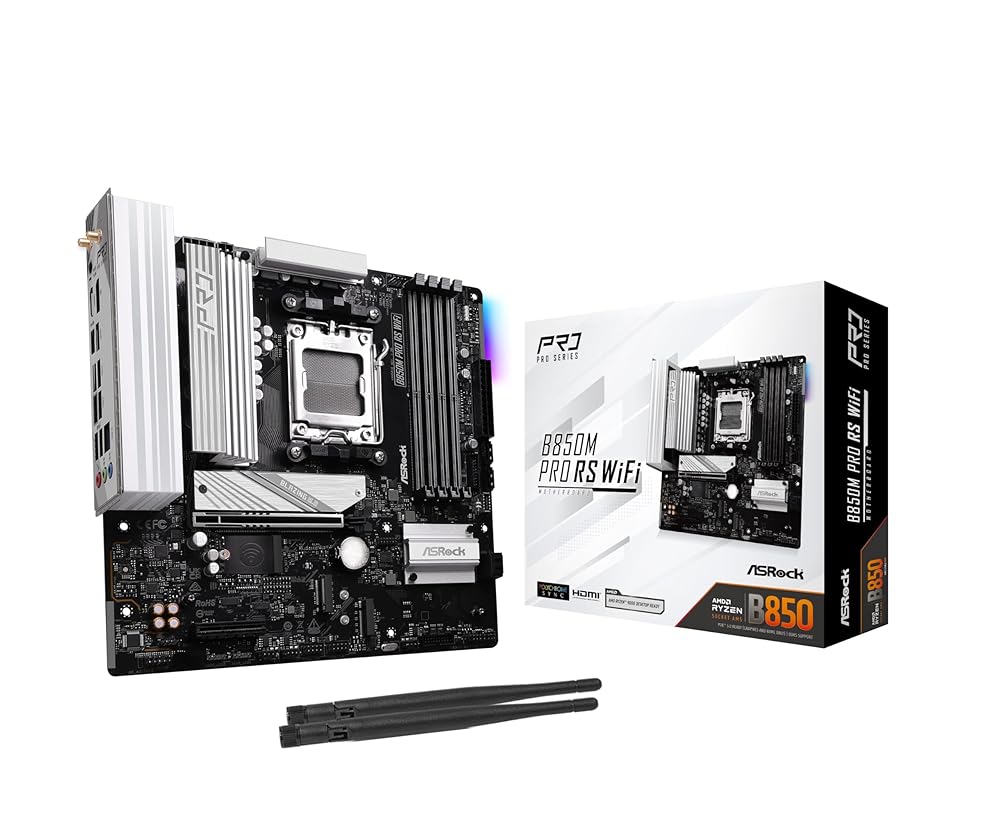 ASRock マザーボード B850M Pro RS WiFi AMD Ryzen 9000 / 8000 / 7000 シリーズ CPU (Soket AM5) 対応 DDR5 Micro ATX マザーボード 【国内正規代理店品】