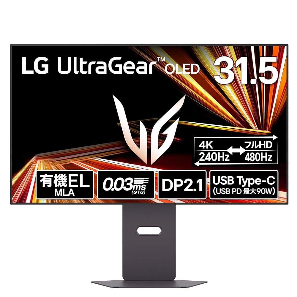 LG ゲーミングモニター UltraGear OLED 32GX870A-B 31.5インチ/4K(3840×2160)/VESA Dual Mode(4K@240Hz