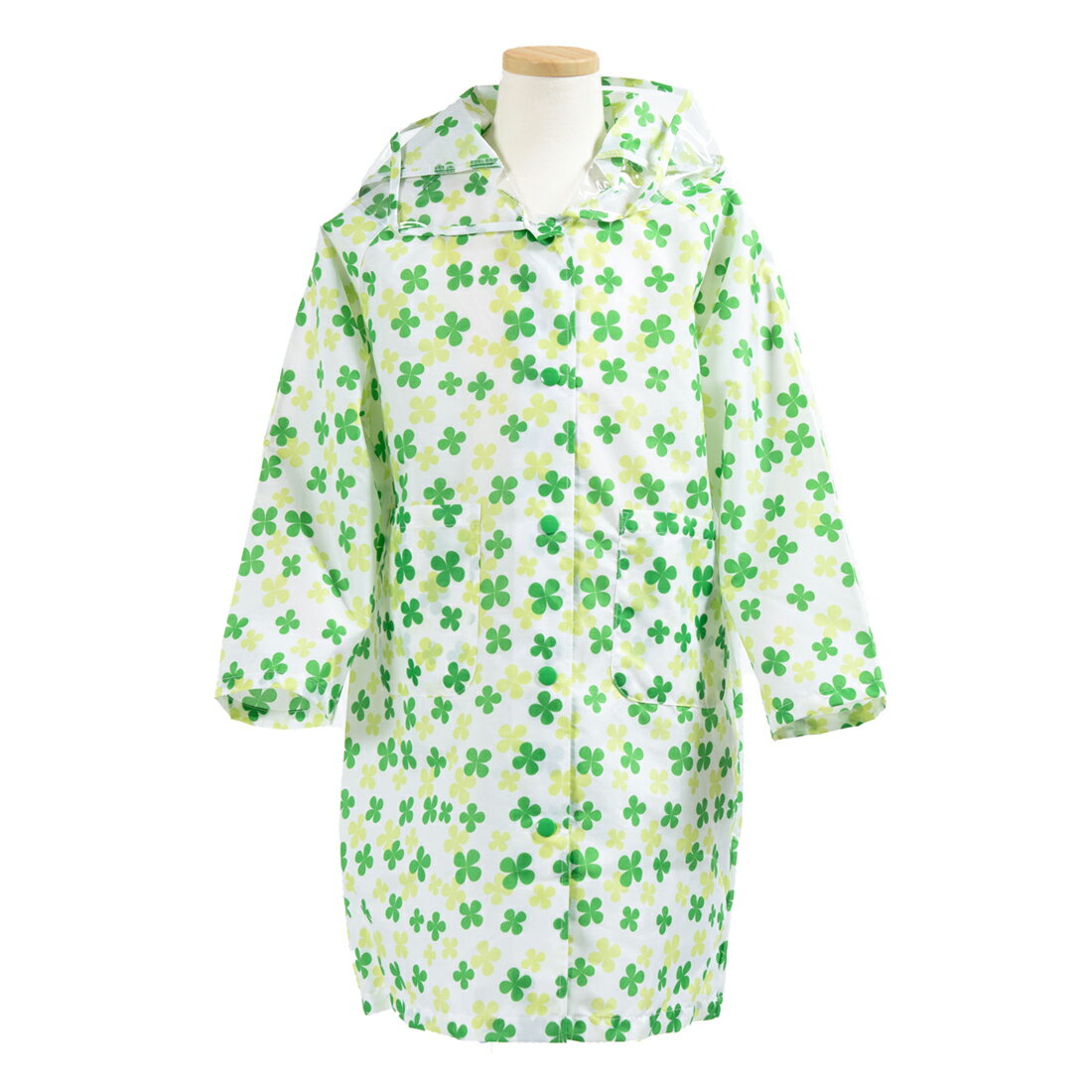 [ポスト投函送料無料] ランドセル対応クローバー柄レインコート110〜130センチ　収納袋付【お受験のお店●エレガンテ・ポポ】